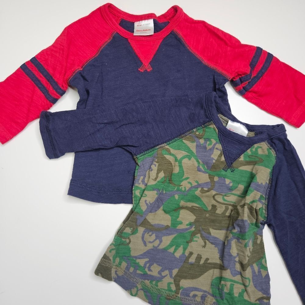 Hanna Andersson Long Sleeve Red, Blue, and Camouflage, Infant Size 3-6 Months